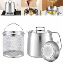 Nalupatio 304 Stainless Steel Oil Container, Cooking Oil Filter Pot With Mesh Strainer, Grease Container With Lid For Kitchen, Dishwasher Safe
