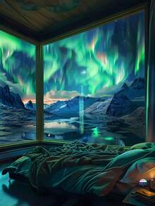 1pc Northern Lights Projector With Remote Control, USB Powered, Non-Rechargeable Battery - For Playroom, Bedroom, Living Room - Perfect Christmas Gift For Boys And Girls - Black - View 4