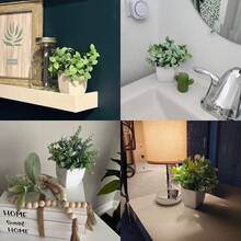 4 Pack Mini Artificial Potted Plants, 7 Inch Fake Greenery For Home Decor, Small Faux Plants For Desk, Office, Bathroom, Kitchen, Shelf – Realistic Green Indoor Plants. - Nhiều màu - Xem 7
