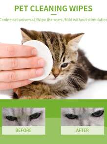 Pet Eye & Ear Wipes Extra-Large And Thickened (8cm In Diameter), Suitable For Cats And Dogs, Making Cleaning And Usage Easier. Gently Removes Tear Stains For Cats And Dogs-An Essential For Pet Eye Care. Ideal For Cleansing Your Pet's Face, Eyes, Ears, Paws, And Bottom.