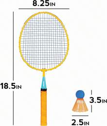 Badminton Racket Set - Smashminton, Oversize - Yellow and Blue - View 3