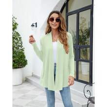 Newchoice Womens Casual Lightweight Long Sleeve Cardigan Soft Drape Open Front Fall Dusters (S-3XL) - Faded Sage - 查看 7