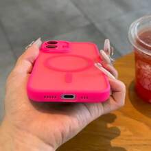 Funda protectora mate y transparente con armadura magnética a prueba de golpes para 16E, 16, 15, 14, 13, 12 Mini, 11 Pro Max Plus, compatible con MagSafe y protección de cámara
