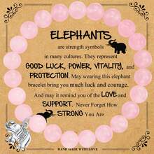 1PC Elephant Gift For Women Friend, Elephant Pendant Bracelet With Blessing Card Gifts For Daughter Son Niece Nephew Friend And Mom Dad, Exquisite Bohemian Style Bracelet Gifts For Elephant Lovers