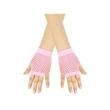 1 par de guantes cortos de malla para mujer, adecuados para discotecas y eventos de estilo punk. Disponible en múltiples colores y estilos, con un diseño de malla sexy y elástico. Guantes de malla transparente ideales para usar en bailes, eventos de estilo punk - Multicolor - Ver 14