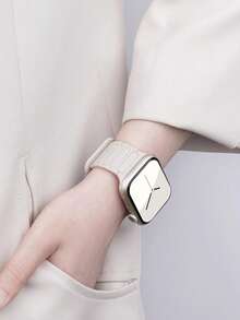 Advanced Minimalist Magnetic Strap Compatible With 38/40/41/42/44/45/46/49mm Compatible With Apple Watch Strap Ultra/Se10/9/8/7/6/5/4/3/2/1 - Starlight - View 5