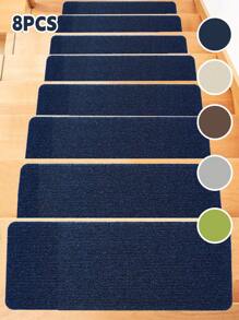 8 PIEZAS Pisadas antideslizantes para escaleras - Alfombras adhesivas de doble cara para escalones de madera/concreto, interior/exterior, almohadillas de seguridad con reducción de ruido (instalación sin taladro)