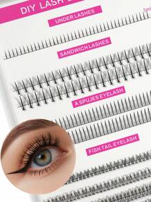 320pcs Soft Natural Individual Mink Lashes Extension Hybrid Mix, Waterproof Seamless 3D Eye Definition, Suitable For Daily Makeup Or Outdoor Events
