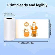 5 Rolls Mini Thermal Printing Paper, Portable Photo Labels For Instant Cameras, Perfect For Family Memory Collections, Memo Learning, Featuring A Smooth White Surface, Photo Printing Supplies, Notes, Images, Diaries, Ink-Free, With A Matte Finish