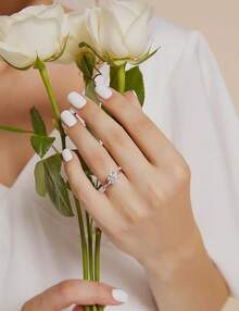 EAMTI 1.5CT 925 Sterling Silver Engagement Rings Round Cut Solitaire Cubic Zirconia CZ Wedding Promise Rings Her Wedding Bands Women Size 3-11 - 玫瑰金 - 查看 4
