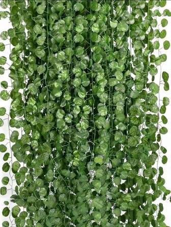 1pc/6pcs/12pcs/24pcs/300pcs/Set Artificial Green Ivy Vines, Realistic Hanging Ivy Wreath, Suitable For Wedding, Bedroom, Garden, Balcony, Swing, Mall, Staircase Decor, Plant Background, Jungle Theme Party, Easy To Install And Remove