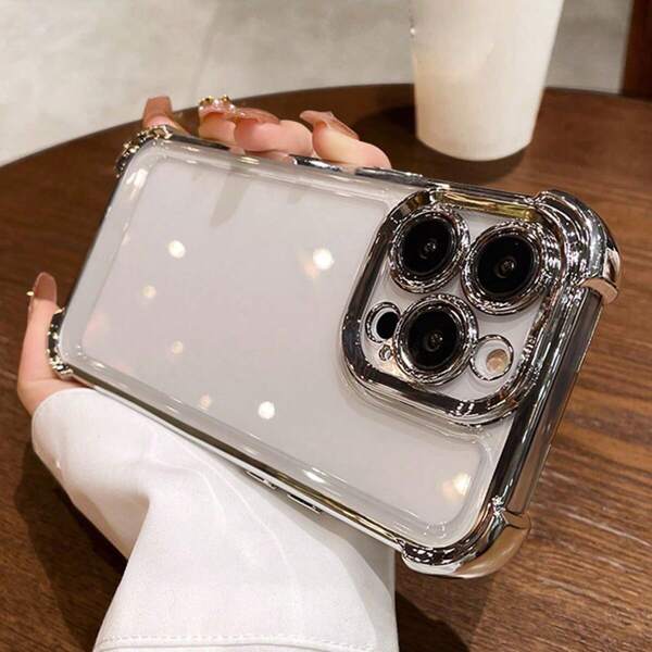 1 Stück Luxus Elektroplattierung Transparente Handyhülle für iPhone 6/7/8/X/XS/XR/11/12/13/14/15/16/16e, Galaxy S22/23/24/25/S24 FE/S25 EDGE, A04/05/06/A07/A17/A14/A15/A16/A24/A25/A34, Redmi Note 9/10/11/12/13, Redmi 9/10/12/13C 14C, OPPO, MOTO, Honor X, HW, RENO Realme C53 C55 C61 C63 C65 C75 Pro Max Plus Stoßfeste Klare Hülle 2 in 1 StückTPU Hülle