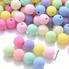 300 piezas de cuentas redondas acrílicas tipo macarrón en una variedad de colores pastel, cuentas espaciadoras redondas, aptas para hacer joyas DIY, pulseras y collares