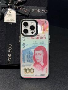 Money 1pc Mexican Peso Design Drop Protection Phone Case Compatible With IPhone 6/7/8/11/12/13/14/15 And /Redmi/OPPO/Vivo/Honor - Black[0] - View 5