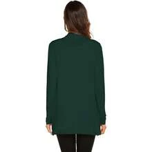 Newchoice Womens Casual Lightweight Long Sleeve Cardigan Soft Drape Open Front Fall Dusters (S-3XL) - Dark Green - View 5