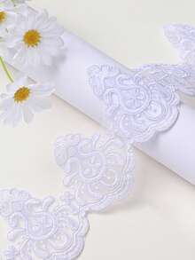 New Multi-Color Lace Embroidery Bone Trim Net Fabric For DIY Clothing, Wedding Dress, Accessories/ Length: 91.4cm/ Width: 10cm - Multicolor - View 8