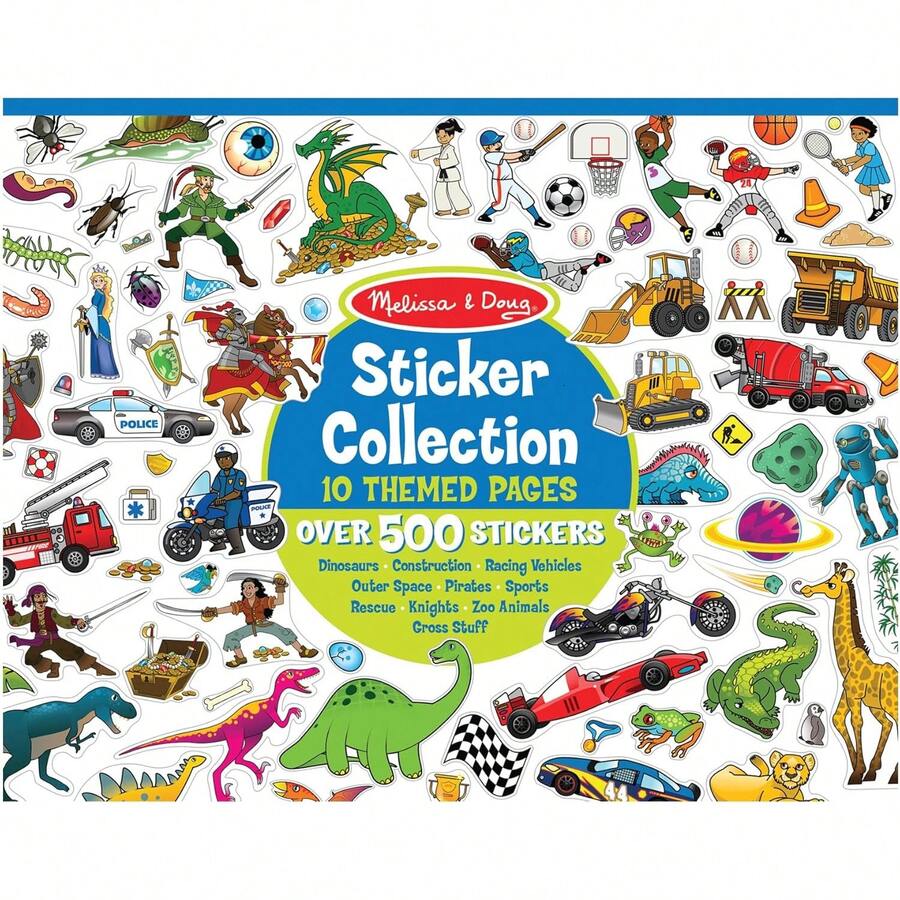 TendenciaMelissa & Doug Libro de Autoadhesivos, Colección Gigante de Pegatinas Incluye Dinosaurios, Vehículos, Deportes y Espacio, Artes y Manualidades (Más de 500 Pegatinas)Calidad premium - Inglés - Ver 1