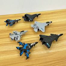 6pcs Fighter Model, Aviation Aircraft Combination Toy, Children's Inertial Taxi, Home Decoration, Display, Collection, Decoration - Red Launcher + 6pcs Fighters - View 3