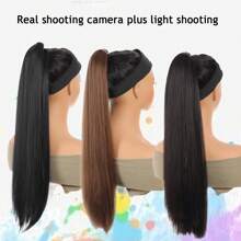Braid DIY Ponytail Extensions Synthetic With Hair Tie Wrap Around Hair Braid Extensions Tail Rubber Band Hair Ring 28 Inch Ombre