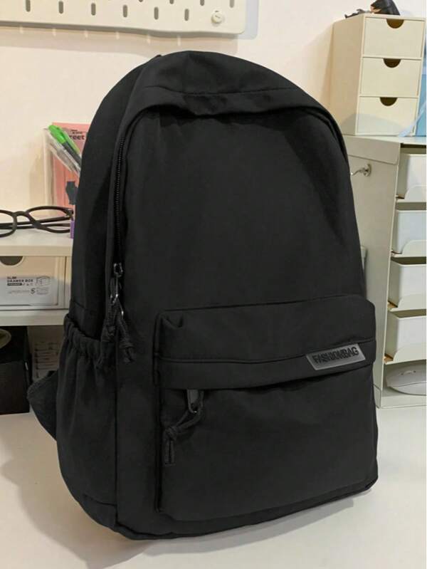 Mochila de gran capacidad y unicolor para hombres, bolso de viaje de moda y sencillo, adecuado para uso casual, estilo japonés, mochila para estudiantes y viajeros, unisex