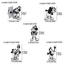 5 Peças Conjunto de Broches de Animal Cartoon Disney, Preto e Branco Capitão Mickey Mouse, Alfinete de Esmalte, Acessórios para Mochila, Roupas, Joias, Placas Metálicas, Presentes