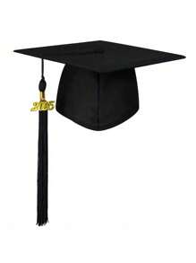 2pcs/1pc Graduation Cap With 2025 Tassel, Black Graduation Cap, Tassel For Graduation Cap 2025, Graduation Cap Topper For Bachelor Master Unisex Matte Adult Grad Cap Graduation Cap Decorations