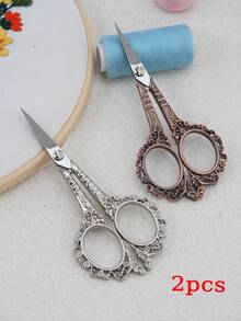 复古不锈钢缝纫剪刀，尖头手工小剪刀，绣花剪刀，手工小剪刀适用于布料裁剪、刺绣、缝纫、办公纸张裁剪工具 - 彩色 - 查看 29