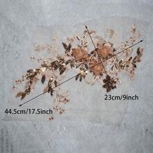 1pc 3D Lace Flower Embroidered Floral Patch, Green & Purple, Decoration For Wedding Dresses, Garments - Multicolor - View 9