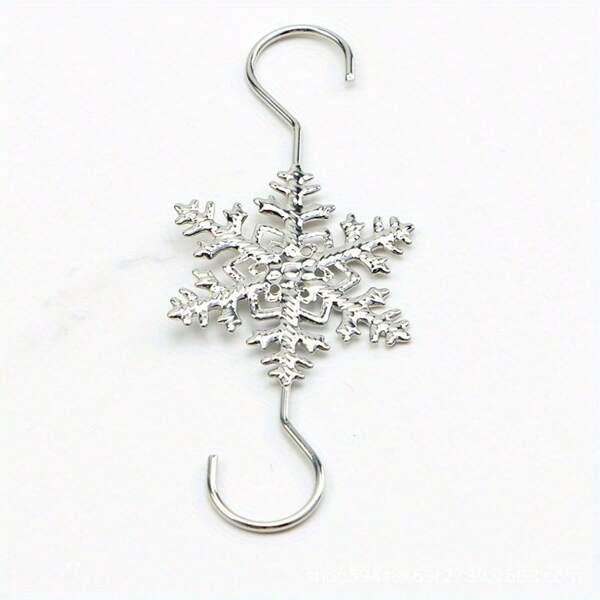 1 pièce Crochet en métal en forme de flocon de neige décoratif pour arbre de Noël, nouvelle décoration de fête de Noël