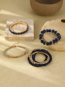 8pcs Elegant Metal Bracelet Set For Women