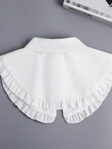 1 pieza Capa con cuello redondo para mujer, pieza de superposición de camisa desmontable, elegante