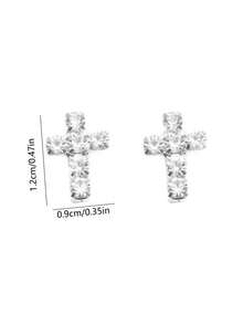Sparkling Crystal Cross Stud Earrings – Elegant And Petite Earrings Featuring Classic Cross Design Adorned With Dazzling Cubic Zirconia Stones – Set In A Shiny Silver Tone Finish For A Touch Of Timeless Beauty – Lightweight And Comfortable For Everyday Wear – Adds A Subtle Touch Of Faith And Sparkle To Any Outfit – Perfect For Daily Wear, Church Services, Religious Celebrations, Baptisms, Confirmations, And As A Meaningful Gift For Christians – Secure Post Backs For Worry-Free Wear – A Cherished And Timeless Piece To Enhance Your Jewelry Collection With Spiritual Elegance And Radiant Shine. - 彩色 - 查看 8
