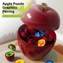 ABS Material, Digital Matching Apple Toy Set For Baby Early Education Puzzle Toys, Suitable For Children Aged 18+, Cultivates Children's Hands-On Ability, And Sells 12PCS Of Early Education Toys.