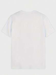 Double-Sided Digital Printed T-Shirt With " Worldswirl" Tour Dates Motif 1Pcs Casual Soft Short Sleeve Pure 100% Cotton 220gsm T - Shirt ,Unisex - 白色 - 查看 2