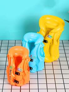 1 件充气游泳背心 - 可调节夹克，适合游泳训练、水上生存和学校活动，蓝色，浮力舒适贴身，配有可调节肩带