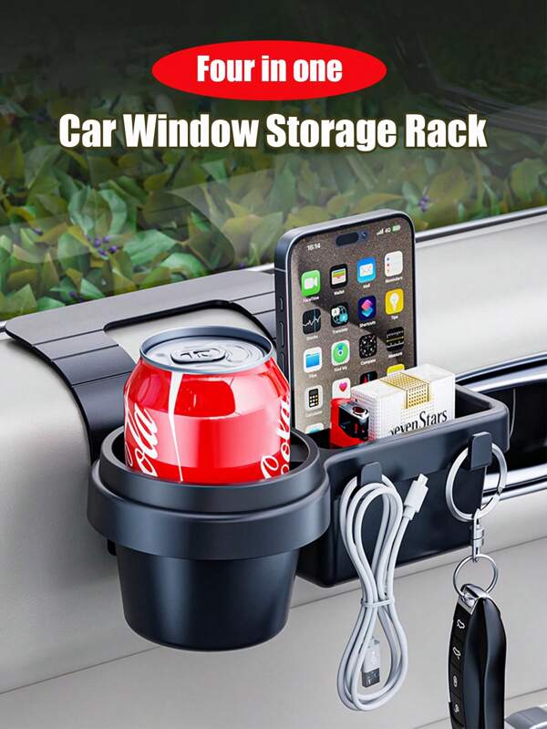 1/2pcs Car Cup Holder Drink Holder Side Door Window Phone Slot Hanging Storage Rack Organizer For Vehicle Car Interior Parts