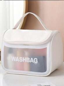 4 件套旅行收纳袋、化妆包、防水洗漱包、化妆刷收纳袋 返校 - 黑色 - 查看 8