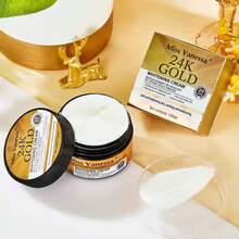 Miss Vanessa crema blanqueadora 24K GOLD brillo múltiple 1 pieza hidratante iluminador suaviza piel uniforma tono fórmula avanzada piel blanca sedosa beauty night cream - Blanco - Ver 1