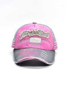 1pc 1969 Vintage Washed Letter Embroidery Baseball Caps Women Men Unisex All Season Distressed Adjustable Low Profile Hip-Hop Hat Curved-Brim Hat (Dad Cap) Outdoor Travel Gifts Accessories Women - Multicolor - View 17