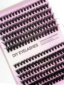 240pcs 8-16mm Mixed Faux Mink Eyelash Extensions, 12 Rows Waterproof & Voluminous To Enhance Eyes For Daily Makeup Or Outings