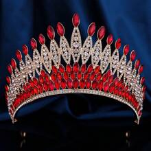 奢华新娘水晶水钻大皇冠，女士选美头饰，适合表演、派对、婚礼、宴会、情人节配饰 - 皇冠 - 查看 15