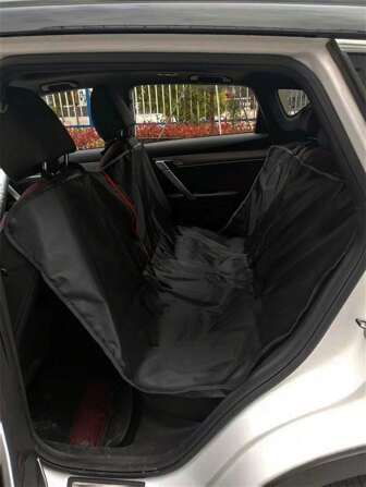 1 pieza Alfombrilla para mascotas delgada de tela Oxford negra para el asiento trasero del coche