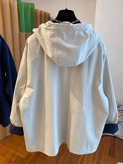 女士连帽风衣，宽松高端休闲中长夹克，2025 年春秋季新品