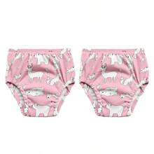 4 pièces de couches lavables et réutilisables pour bébé, étanches, respirantes, 6 couches de protection, 100% polyester, doublure et tissu extérieur imperméable, avec fonction anti-fuite, culottes de propreté, sous-vêtements pour bébé, cadeau de bébé