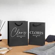 1 pièce Sac cadeau personnalisé pour demoiselle d'honneur et garçon d'honneur, sac cadeau pour fête de mariage, sac de faveur personnalisé pour enterrement de vie de jeune fille/garçon, cadeau de mariage de qualité premium