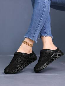 Pantuflas cómodas para hombres - Pantuflas EVA antideslizantes, diseño cerrado cómodo, adecuadas para todas las estaciones - Negro - Ver 9