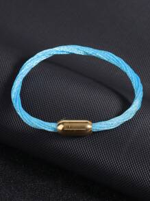 1pc Luxury Gold Color Stainless Steel Magnetic Buckle Bracelet Handmade Layers Bracelet For Women Girl Multicolor Weaven Steel Chain Bracelets Sports Leisure H656