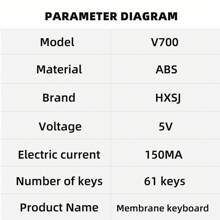 HXSJ kabelgebundene Tastatur mit USB-C abnehmbarem Kabel, tragbares Design, RGB-Beleuchtung und Membranstruktur, geeignet für Zuhause, Büro und Gaming Verwendung, nur kabelgebunden