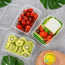 20/40 piezas Contenedores de almacenamiento desechables transparentes con tapa - Aptos para microondas, Envases de plástico para llevar, Contenedores de alimentos desechables a prueba de fugas, Cajas de almacenamiento de alimentos desechables rectangulares para el hogar, la cocina, comidas, fiestas, picnics, catering y embalaje de alimentos - Multicolor - Ver 5