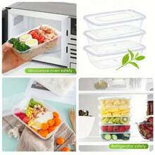 20/40 piezas Contenedores de almacenamiento desechables transparentes con tapa - Aptos para microondas, Envases de plástico para llevar, Contenedores de alimentos desechables a prueba de fugas, Cajas de almacenamiento de alimentos desechables rectangulares para el hogar, la cocina, comidas, fiestas, picnics, catering y embalaje de alimentos - Multicolor - Ver 7